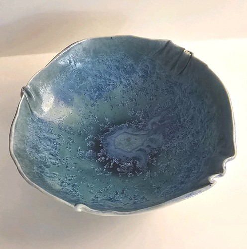 Abstract blue bowl 9x3 - blue,