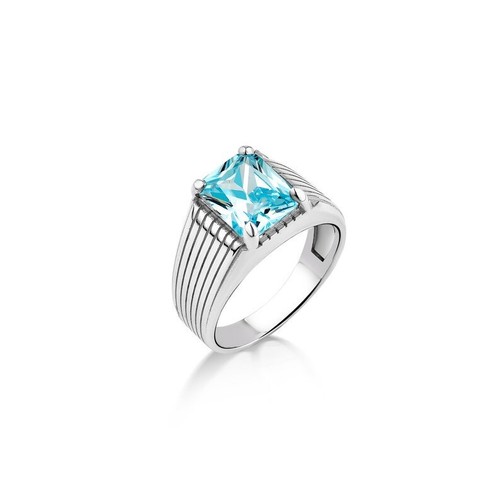 Anello con sigillo topazio blu