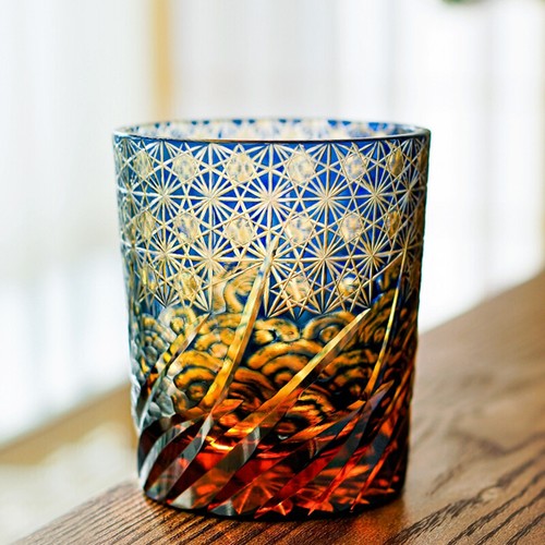 Tazza vetro whisky blu - tazza,